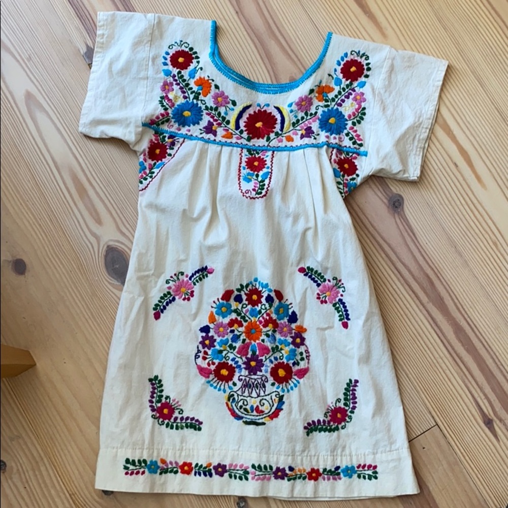 Embroidered Mexican cotton dress